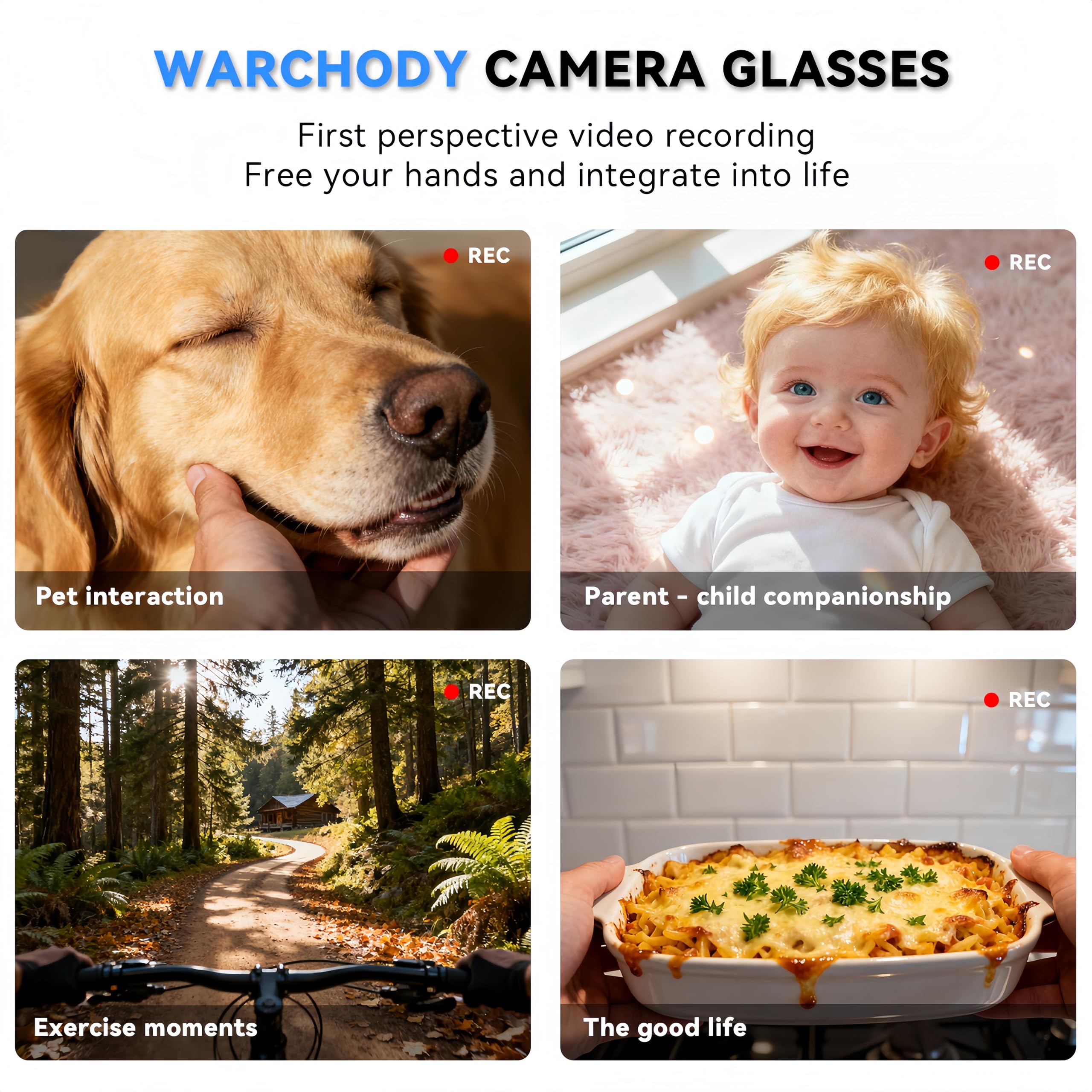 Occhiali intelligenti AI con fotocamera, occhiali da 8 MP con fotocamera HD, per uomini, donne, registrazione AI con assistente vocale, audio a orecchio aperto, traduzione in tempo reale, occhiali da