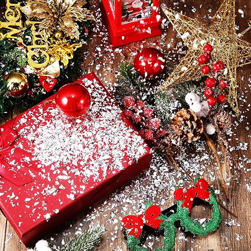 Miniatura 3 de Decoración de nieve falsa de nieve para manualidades, copos artificiales de nieve, relleno de polvo de nieve falsos para suministros de decoración