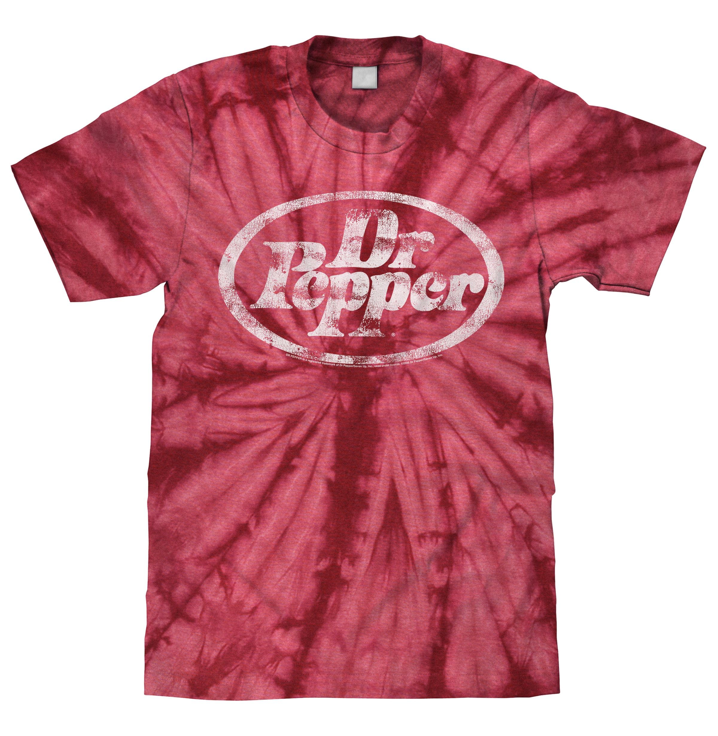 Men's Faded Dr Pepper Soda Logo Tie Dye Shirt