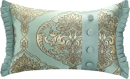 Miniatura 8 de Juego de ropa de cama Chic Home de 9 piezas de jacquard, incluye colcha y almohadas, Microfibra, Azul, King