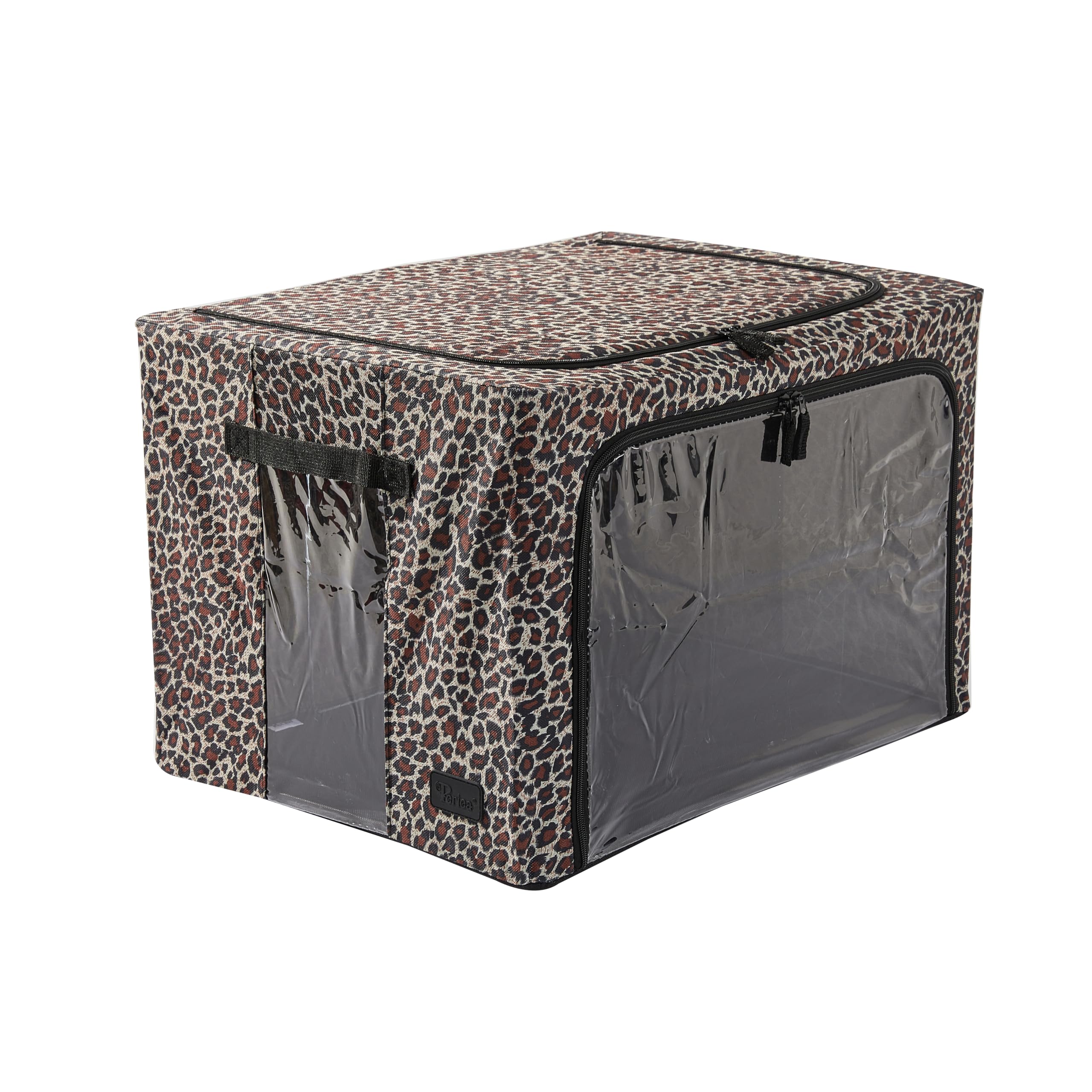 Periea ‘Beau’ Folding Collapsible Stackable Fabric Home Storage Boxes with Steel Frames (Black Grey Floral, Large) — view 15