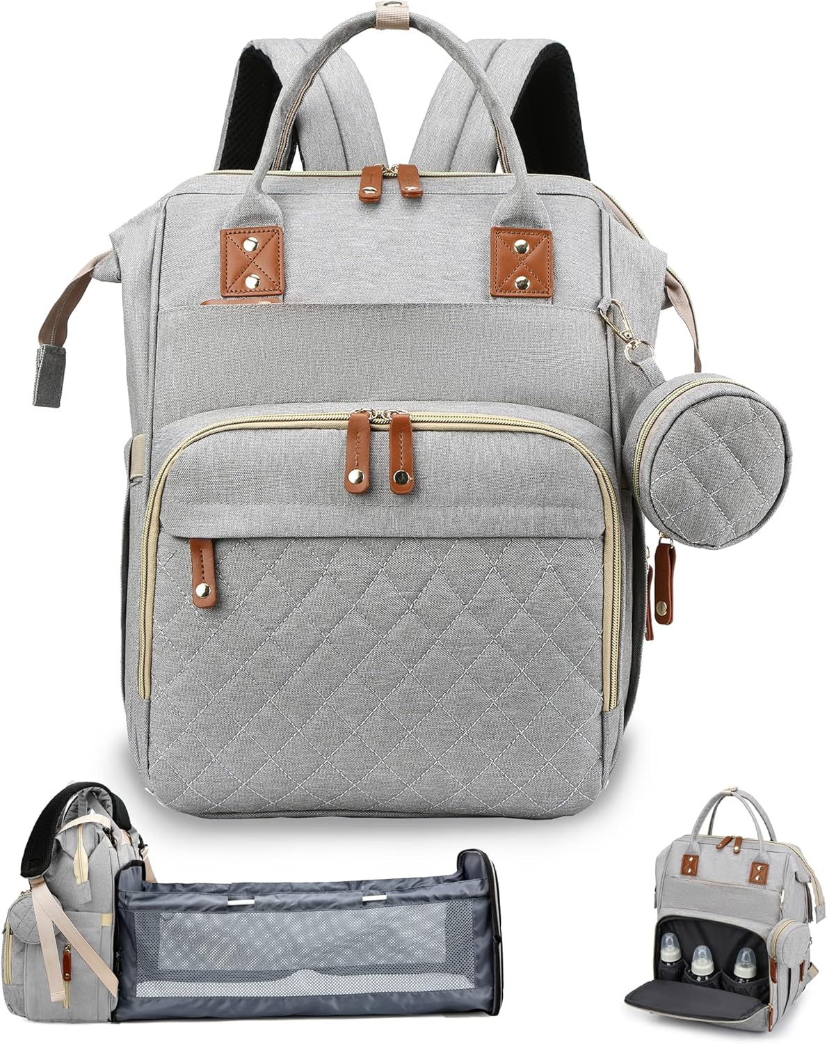 SALIFA Diaper Bag Backpack with Changing Station, 3 in 1