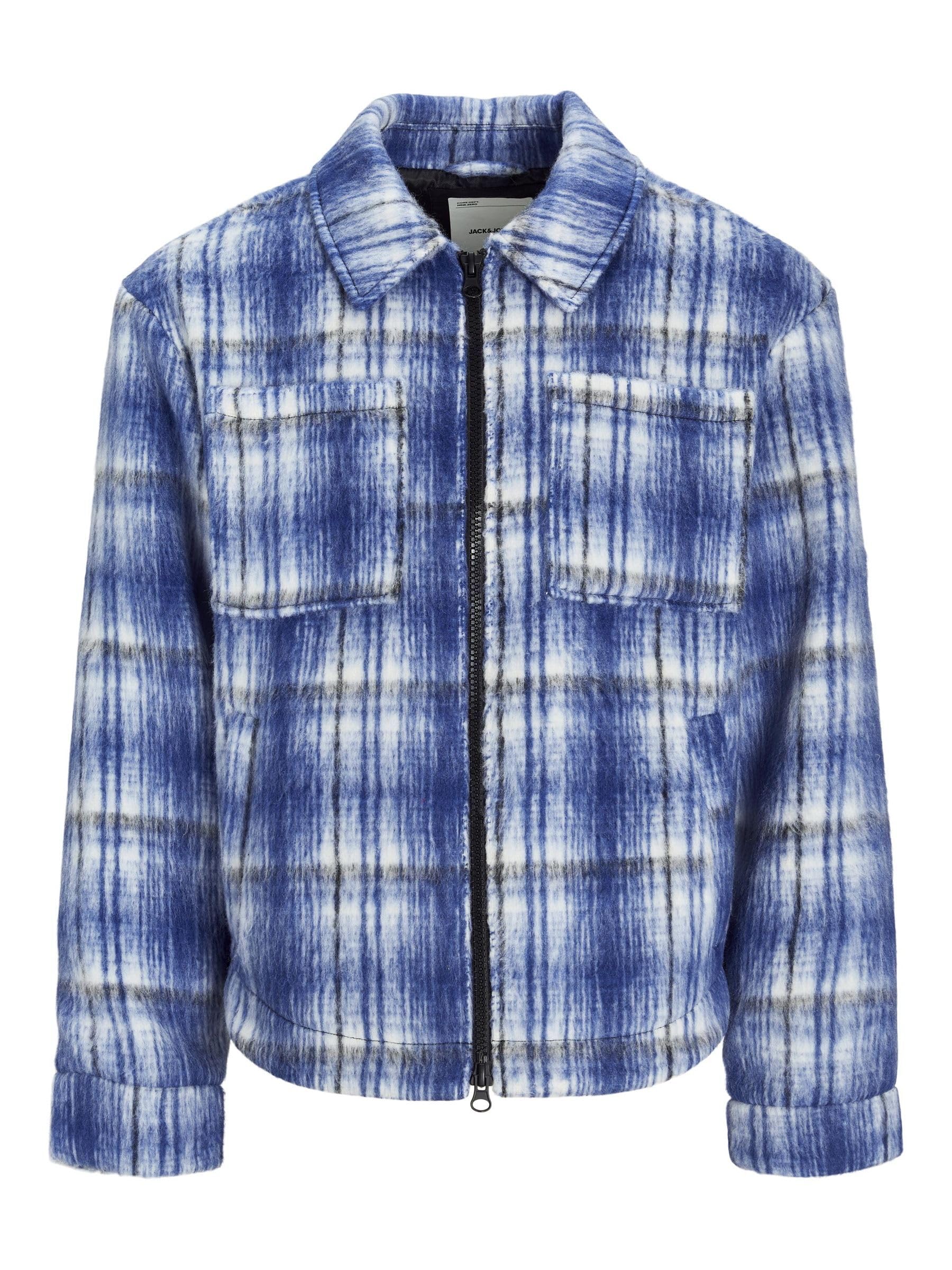JACK & JONES Herren Jcounion Check Jacket, Beaucoup Blue, m