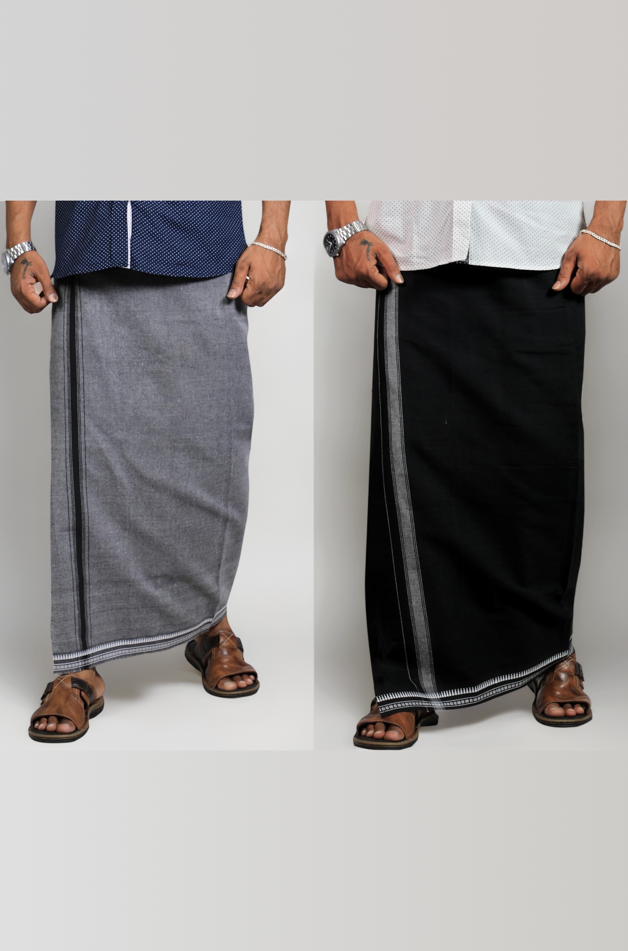 Mens Cotton Kerala Thalapathi Border Single (1.28x2.00 mtrs) Dhoti for Mens