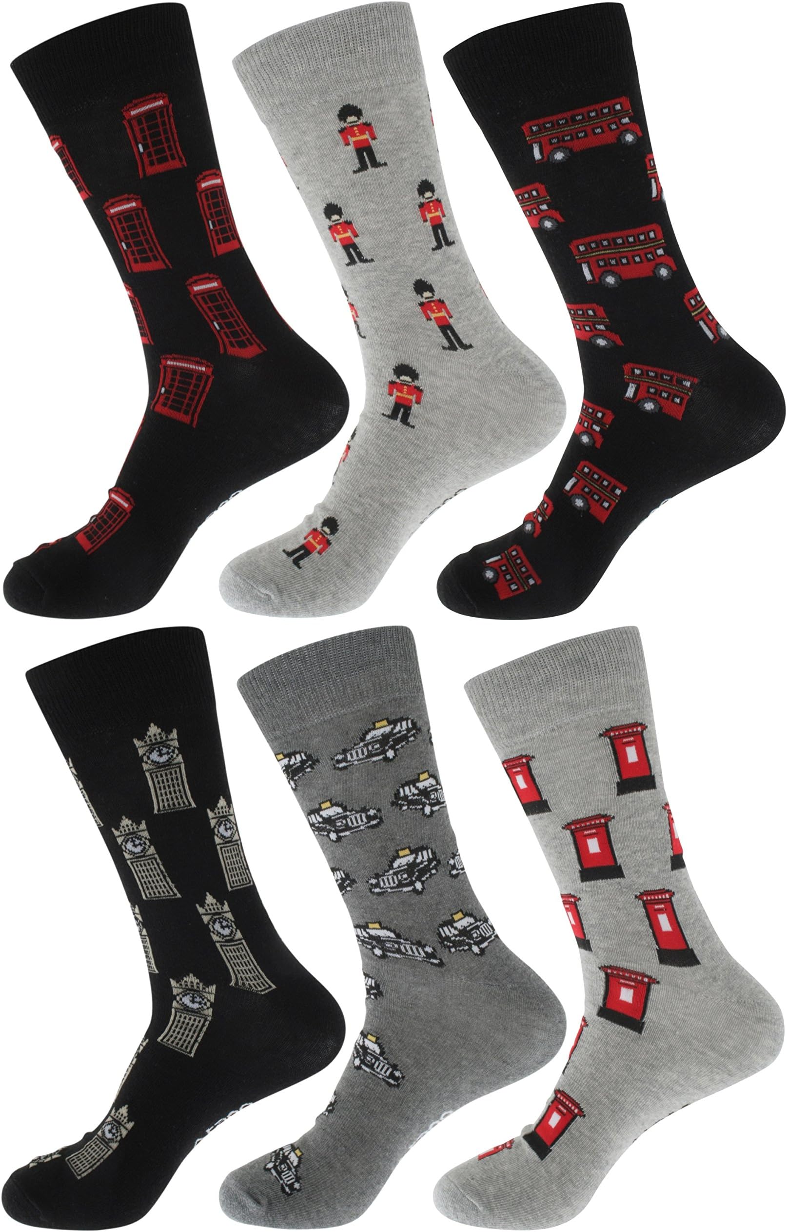 Atano 6 Pack of Cotton Rich London Socks UK 7-11