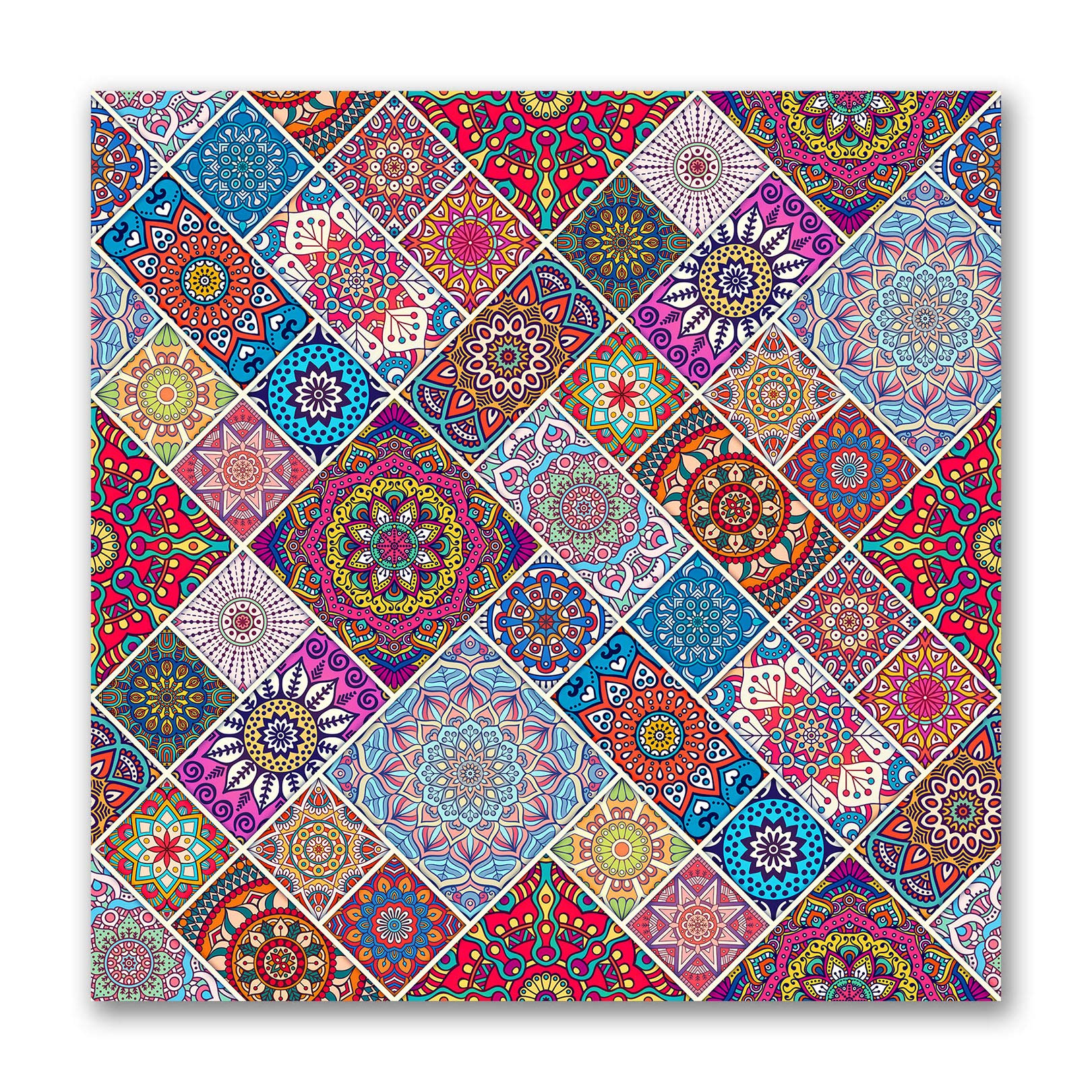 Tamatina Wall Stickers | Ethnic | Wall Mosaic | Wall Tiles | Self Adhesive | Cleanable | Water Resistance | Wall Sticker for Art | Gym | Spa | Meditation | Yoga | Home Decor | Size - 1.35 Sq Mtrs.WK