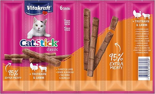 Vitakraft Cat-Stick mini - Dolcetto per gatto con tacchino e agnello -...
