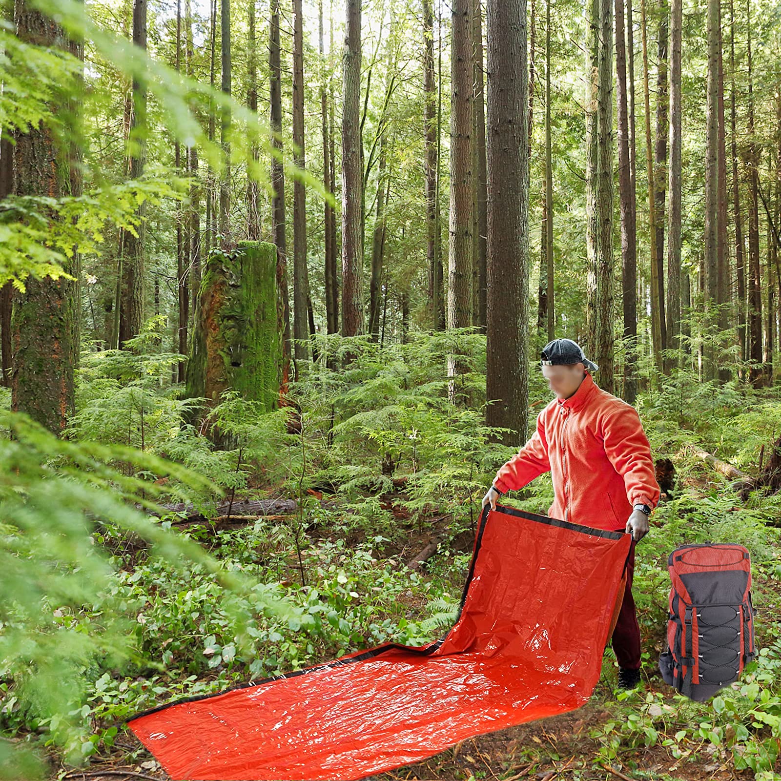 Weinsamkeit 2 Coperte per Dormire di Emergenza con 2 Fischietti di Sopravvivenza, Sacco Bivy Leggero e Impermeabile per la Sopravvivenza,Sacco Termico Portatile da Bivacco per Campeggio, Escursionismo