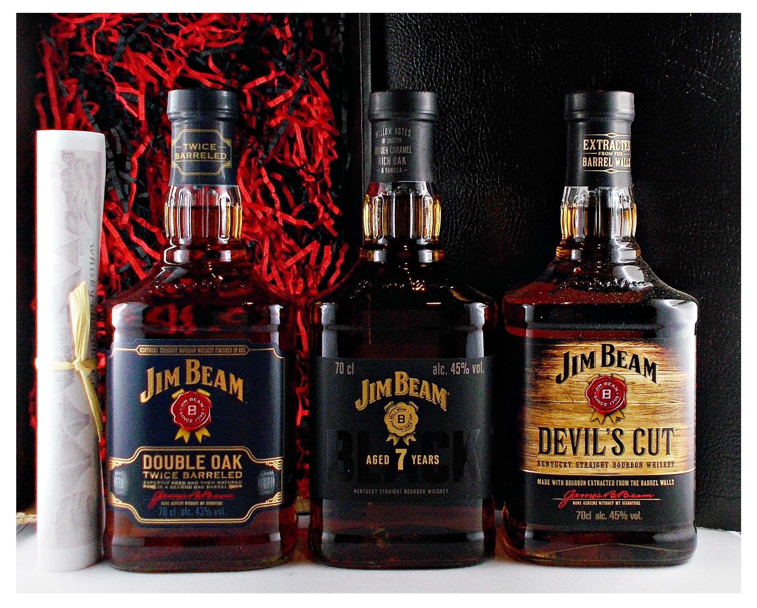 Jim Beam Geschenkset – Jim Beam Double Oak / Devil's Cut / Black extra-aged im Geschenkkarton