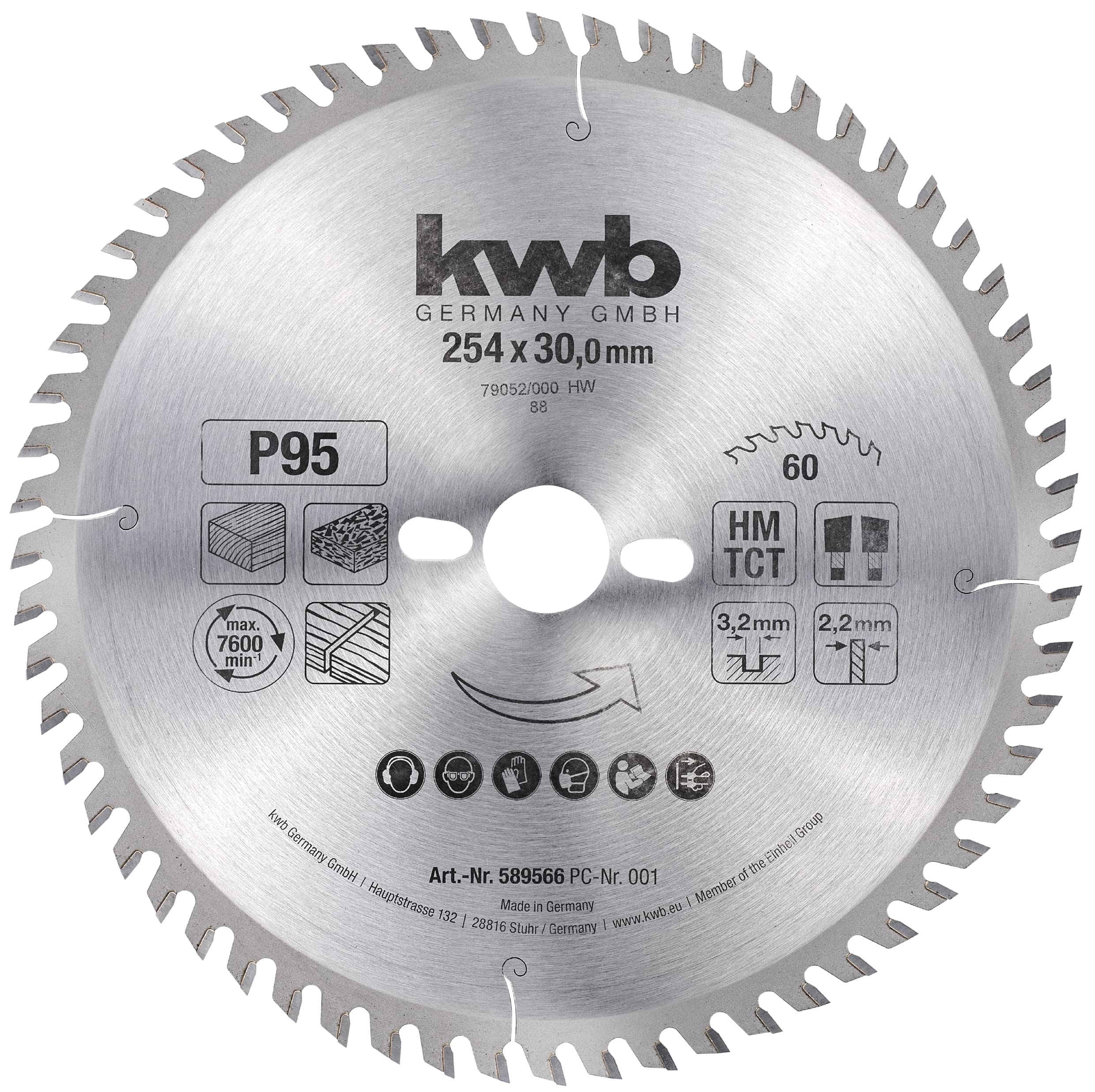 kwb Brzeszczot do piły tarczowej 254 x 30 mm, bardzo precyzyjne cięcie, brzeszczot nadaje się do blatów roboczych, drewna i płyt powlekanych