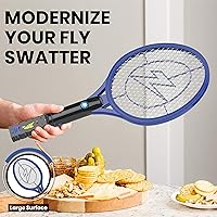 Vista 3 de Zap It Bug Zapper - Raqueta mata mosquitos recargable de 4000 voltios, cable de carga USB