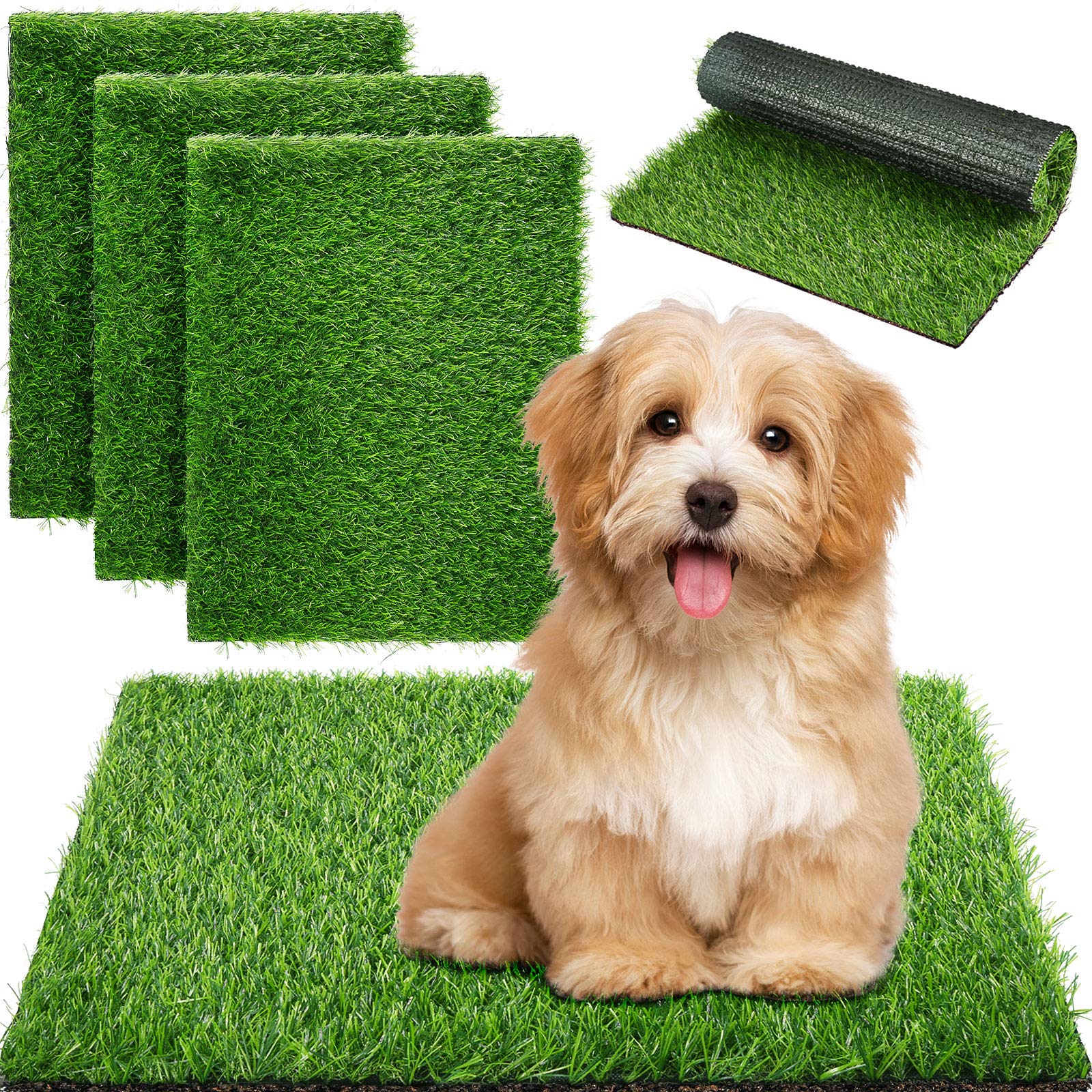 Buy Weewooday 4 Pieces Dog Grass Pee Pads Artificial Dog Grass Mat Dog