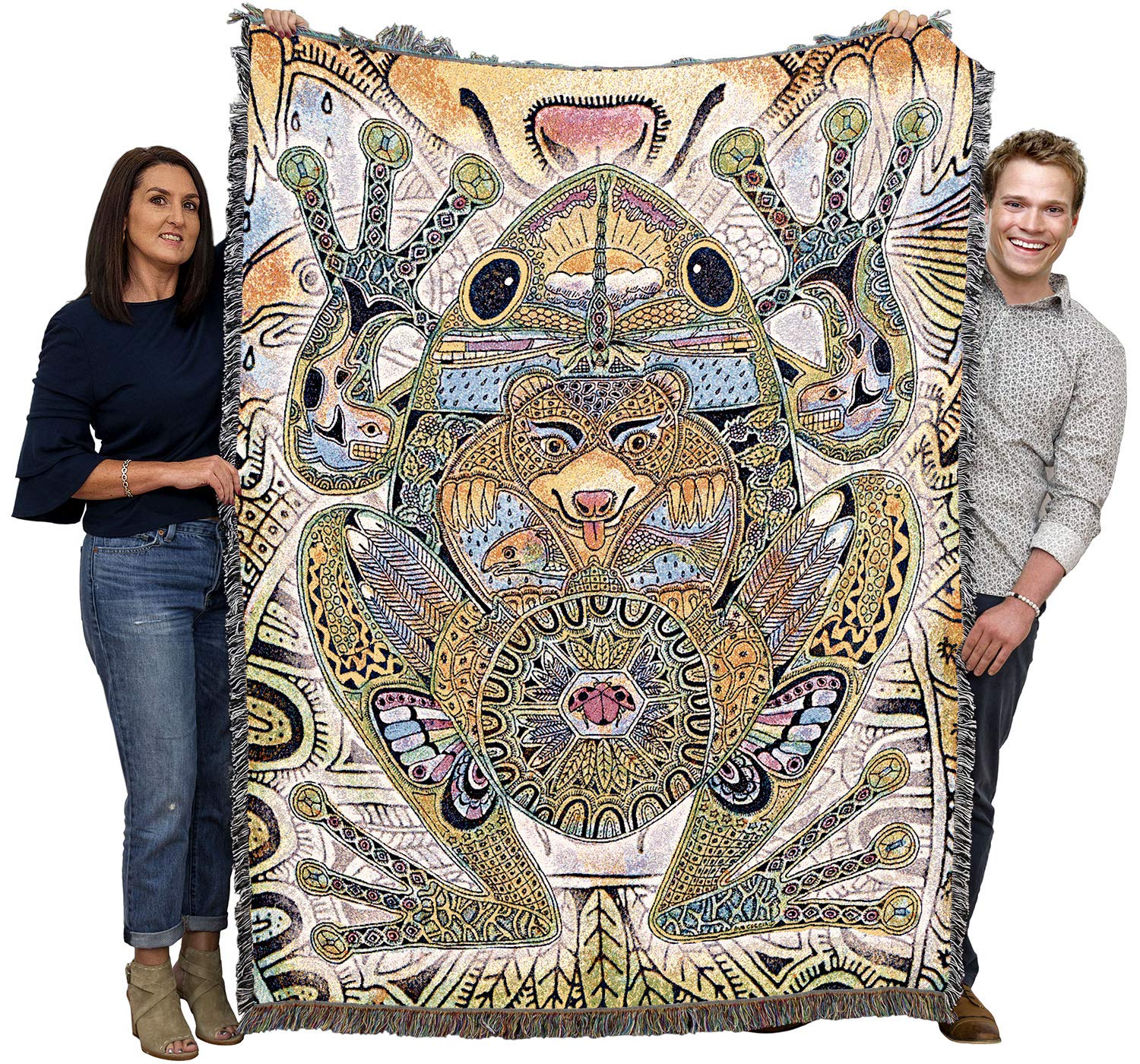 Pure Country Weavers Froschdecke – Gewebter Baumwoll-Wandteppich Von Sue Coccia, 72x54 Cm, Vielseitig Nutzbar