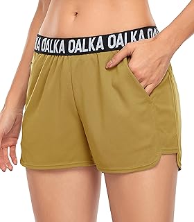 Women's Running Shorts Out Side Pockets Sports Athletic Workout Fittness Lightweight Gym Shorts