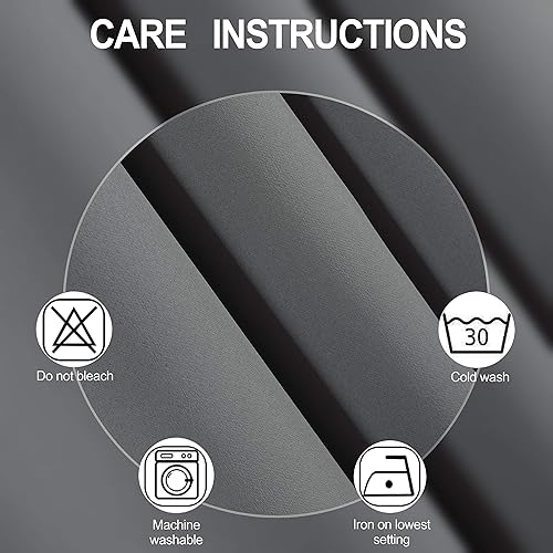 Miniatura 4 de LEMOMO Cortinas opacas grises, 52 x 84 pulgadas, juego de 2 paneles de cortinas opacas con aislamiento térmico para oscurecer la habitación para