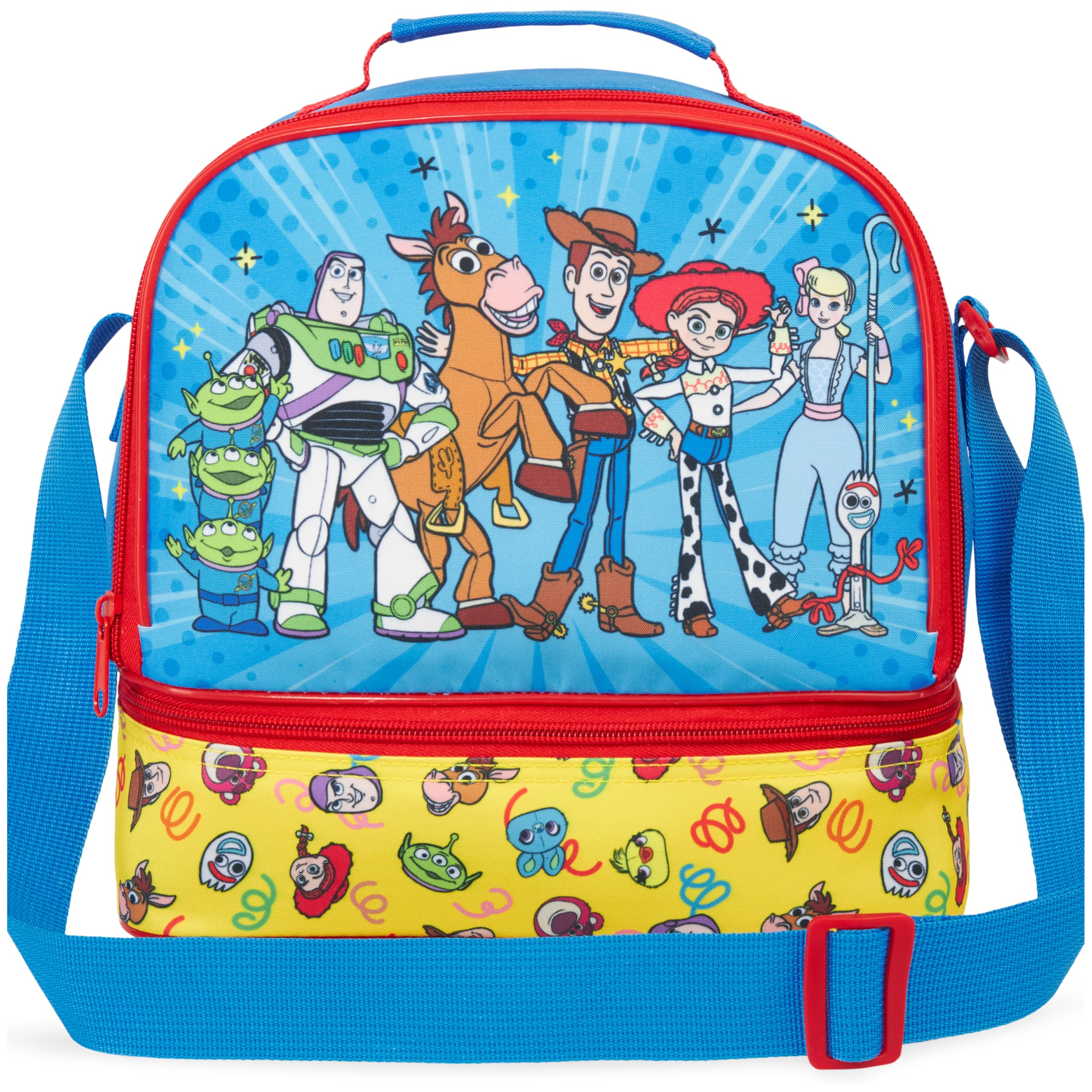 Get Trend Disney Toy Story Kids Insulated Lunch Bag, Dual Compartment Cooler Bag for Lunch Box & Snacks, Food Carrier for School, Sports, Travel & Picnics, School Supplies Boys Gifts (Multi Toy Story)