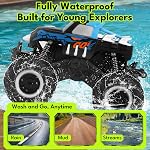 Threeking 1:16 Amphibious Monster Truck Tous Terrain Télécommande Jouets de voiture Exclusivité Durable 4WD hors route RC Cadeaux de jouets uniques pour les filles de 6 à 12 ans