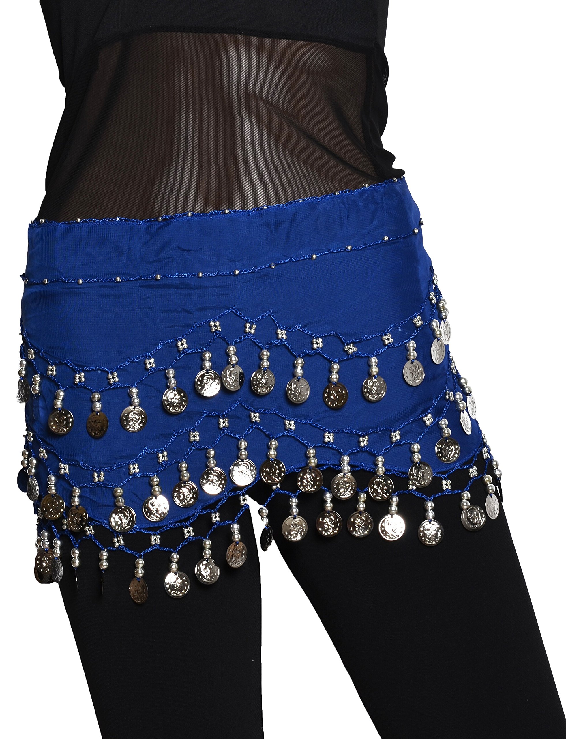 Buy Home Chiffon Dangling Silver Coins Belly Dance Hip Skirt Scarf Wrap Belt