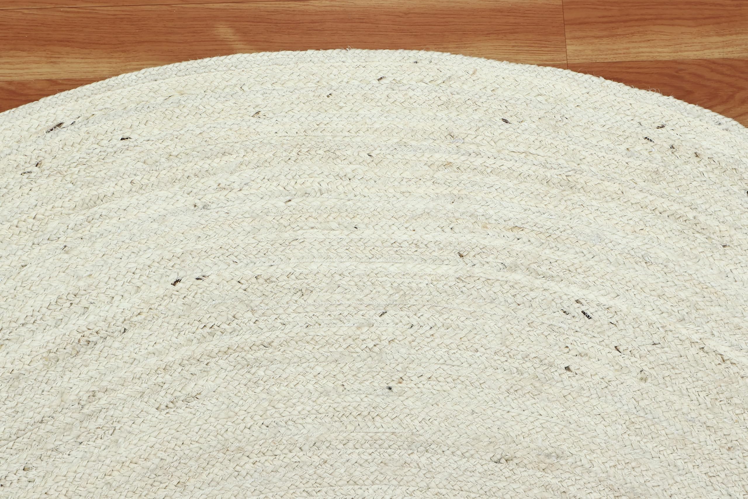Tapis rond en jute naturelle pour intérieur et extérieur - 91 cm - Pour chambre à coucher, chevet, table à manger, couloir et cuisine