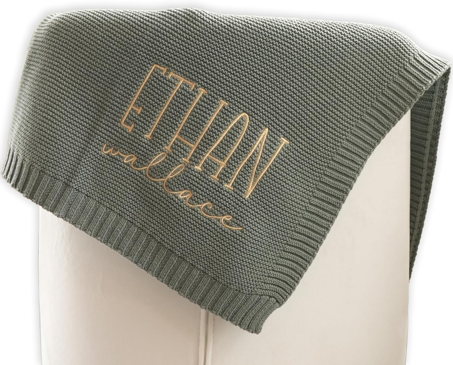 100% Cotton Organic Baby Blanket Set | Personalized Baby Blanket, Outfit Set | Embroidered Custom GOTS Certified Baby Gifts