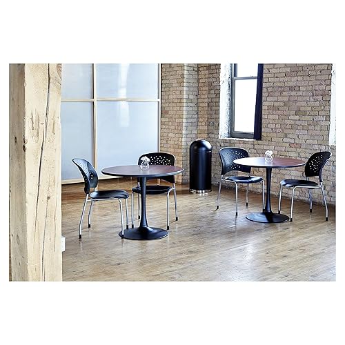 Vista 2 de Safco Cubo de basura con cúpula abierta, sin contacto, duradero, resistente a pinchazos, 15 galones, color negro