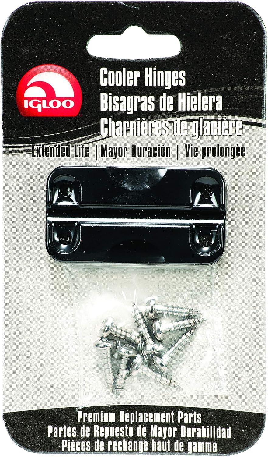 Igloo Universal Fit Hybrid Plastic/Stainless Steel Hinges, Black, Model: 00024045