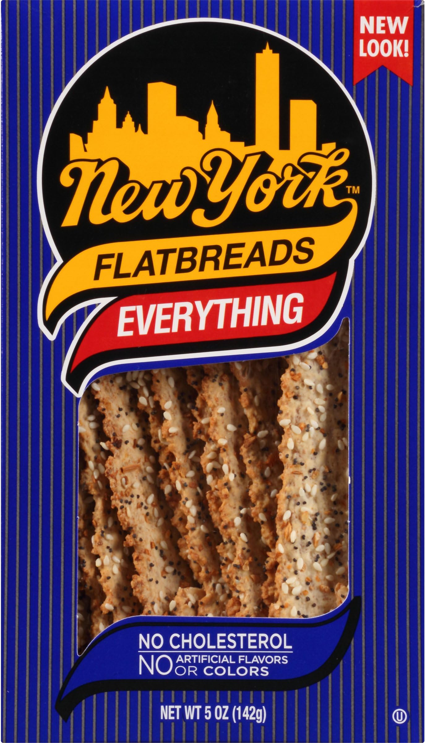 New York Flatbread Crackers, Everything, 5 Ounce (Pack of 12)