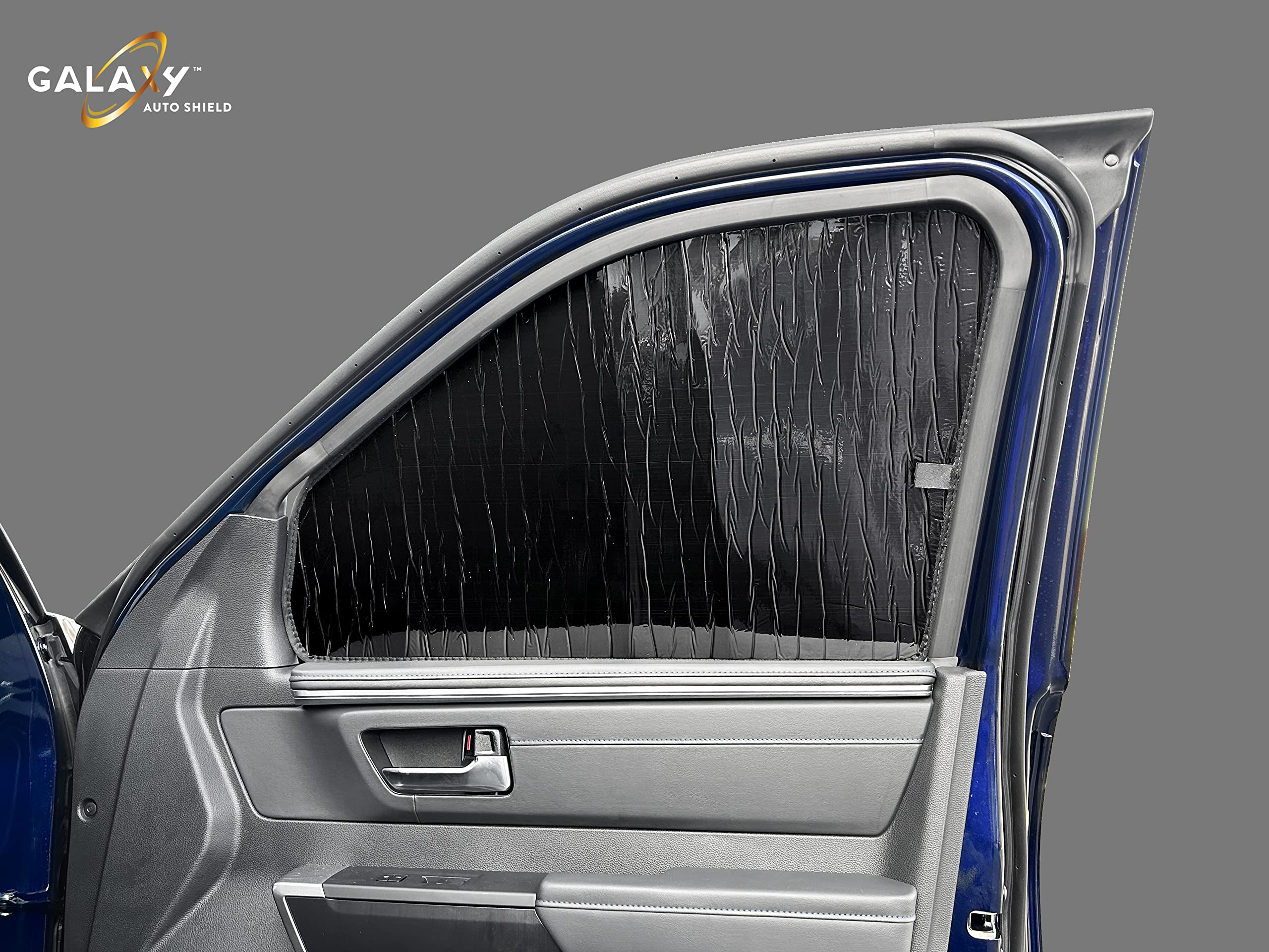 Galaxy Auto Shield Custom Fit Side Sunshade - Front Seat - for Toyota Tundra 2022 2023 2024 2025-4Dr Crew Max Cab, Insulated Window Sunshade Privacy Accessories Blockout UV Reflector Protection