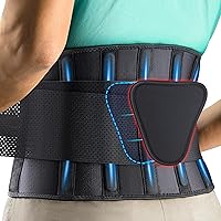 FEATOL Lumbar Back Brace for Men & Women - Relieves Sciatica, Scoliosis, Herniated Disc Pain with Removable Pad & Adjustable Straps