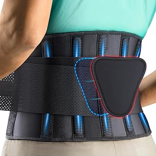 FEATOL Lumbar Back Brace for Men & Women - Relieves Sciatica, Scoliosis, Herniated Disc Pain with Removable Pad & Adjustable Straps