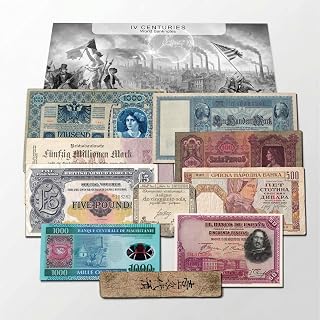 Colección exclusiva de 10 billetes antiguos originales de 4 siglos diferentes con certificado de autenticidad | Tesoros desmonetizados numismáticos genuinos y raros
