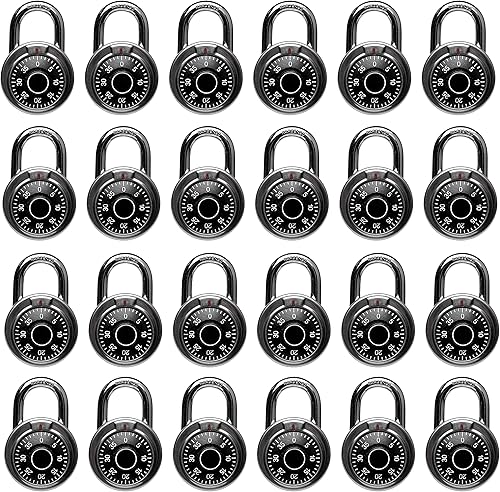 Cerradura de casillero, cerradura de combinación, negro, 2 pulgadas, 24 cerraduras