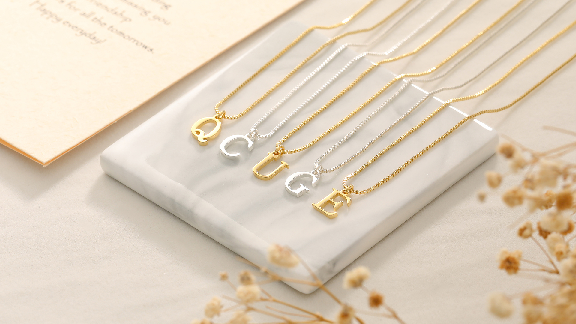 FUNEIA Collana Con Iniziale Donna – Ciondolo Lettera Maiuscola In Argento O Oro, Catenina Regolabile, Regalo Personalizzato - 2
