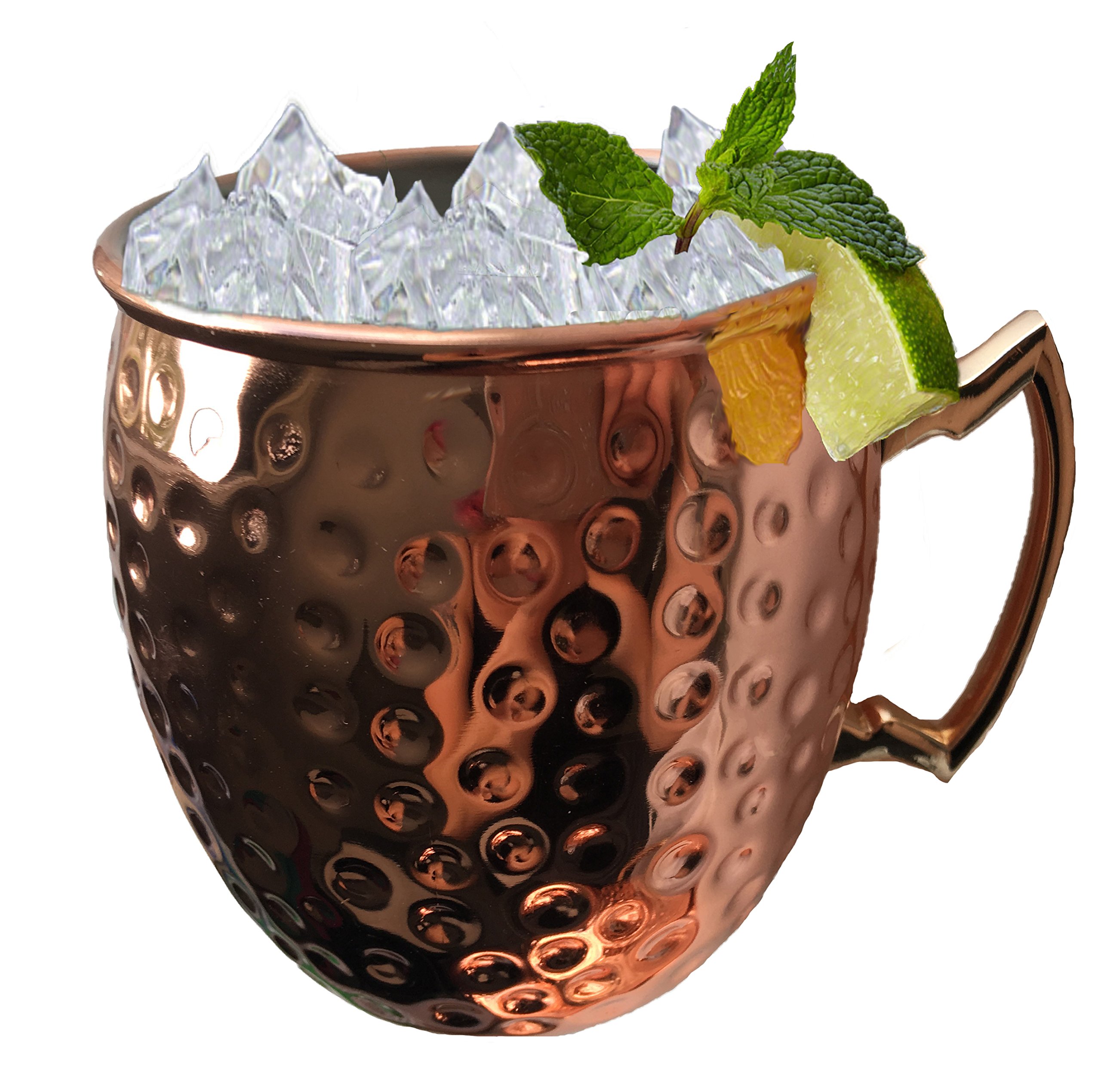 BonBon? Set Da 4 Tazze In Rame Per Moscow Mule - Martellate A Mano Con Manico In Ottone
