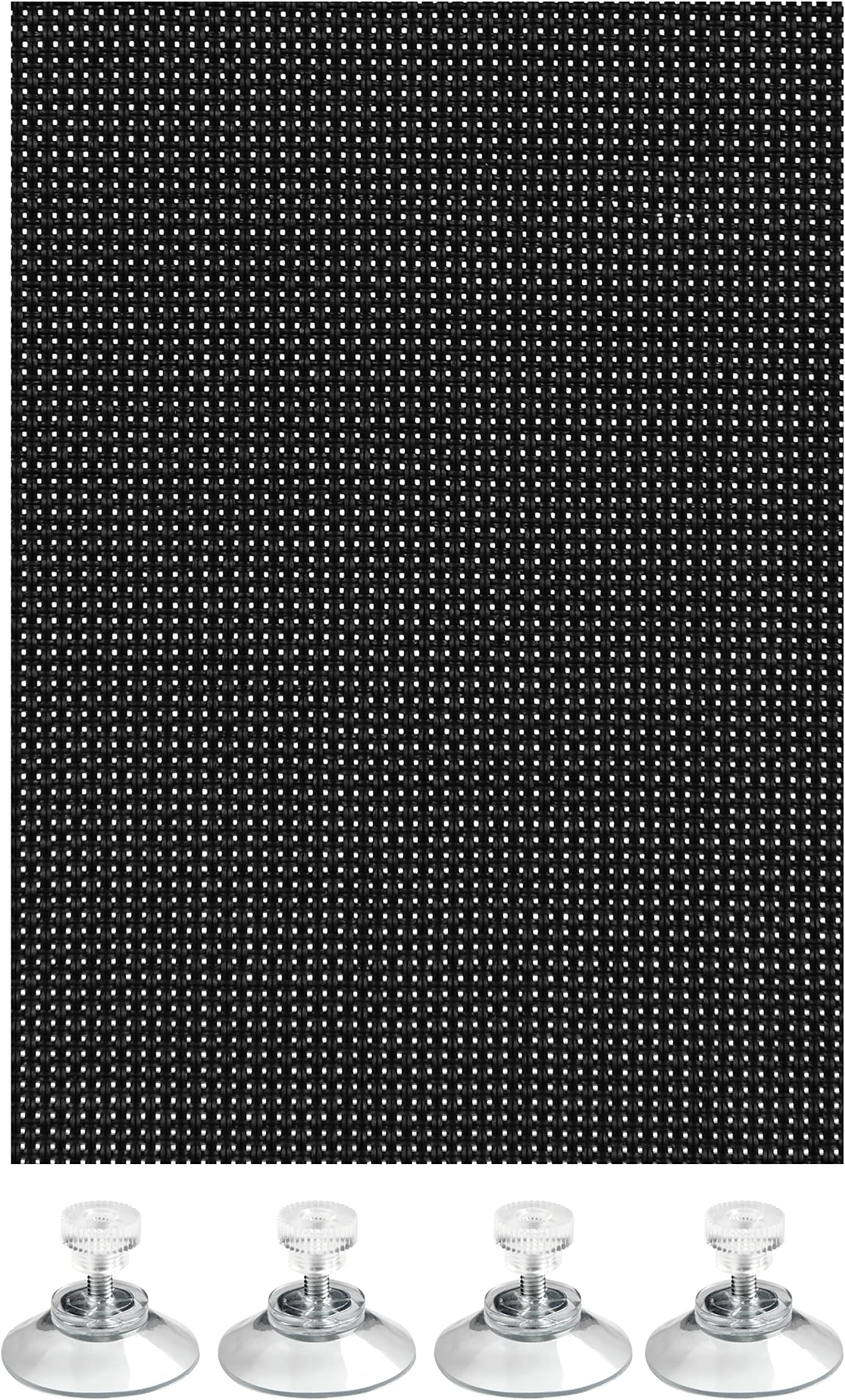 Gardinia, Flexible sun protection, Translucent, 8 Suction Cups Included, Black, 100 x 150 cm, 32572