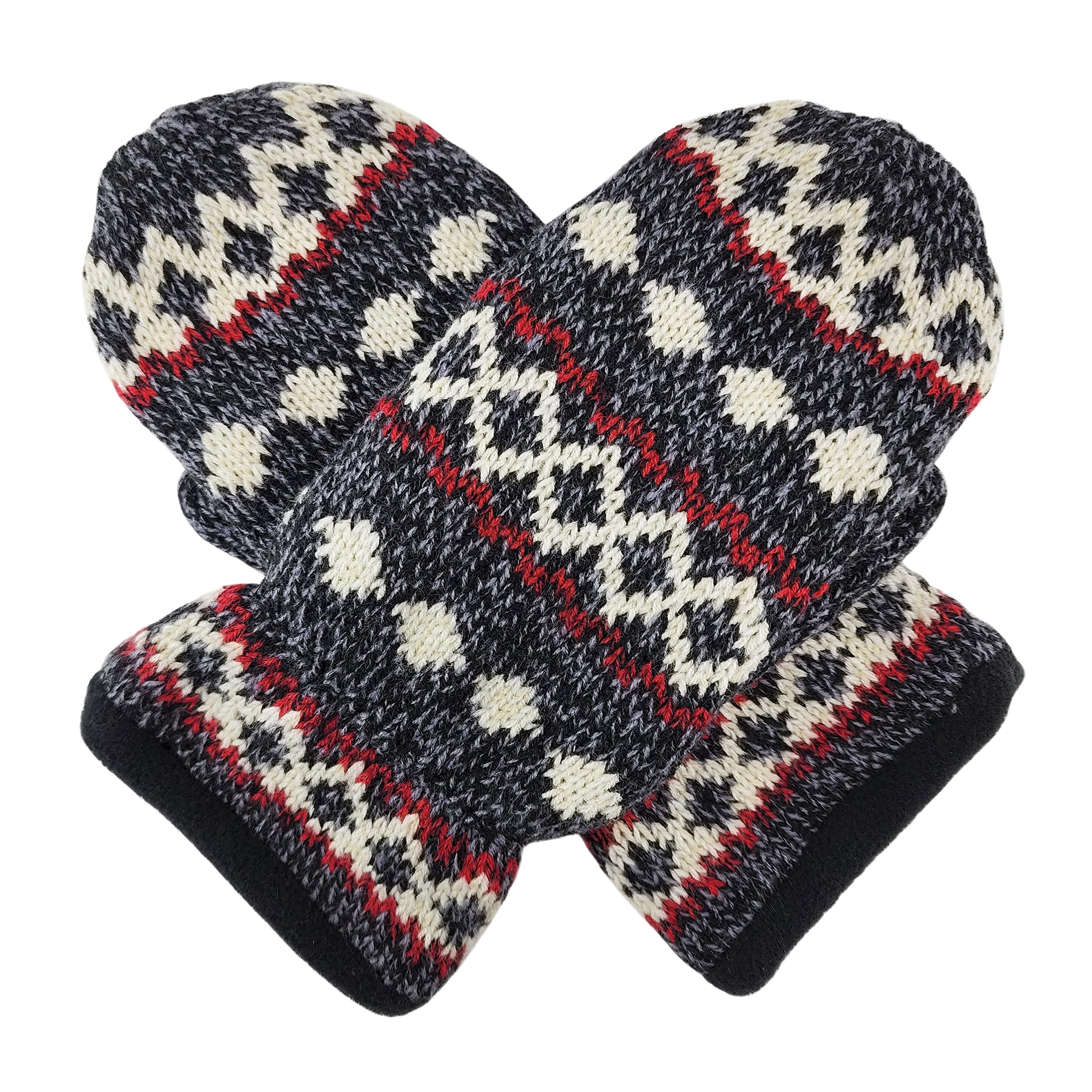 BRUCERIVER Knit Mittens Geometry Design for Men and Women