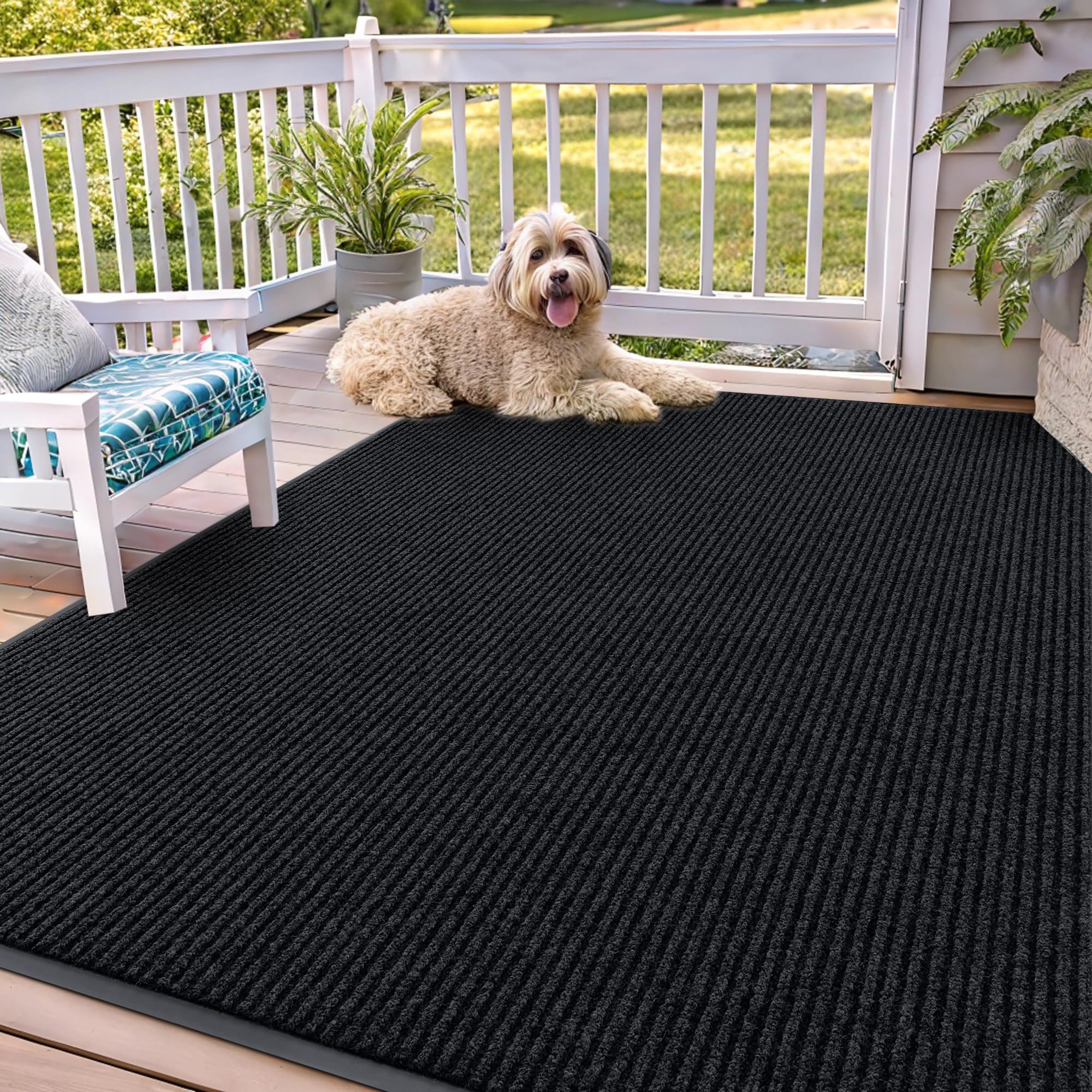 OLANLY Front Door Mat Indoor Outdoor Entrance, Waterproof Heavy Duty Doormat, Fade Resistant, Low Profile, Easy Clean Patio Porch Welcome Floor Mats for Entry, 29.5x17, Beige — view 88