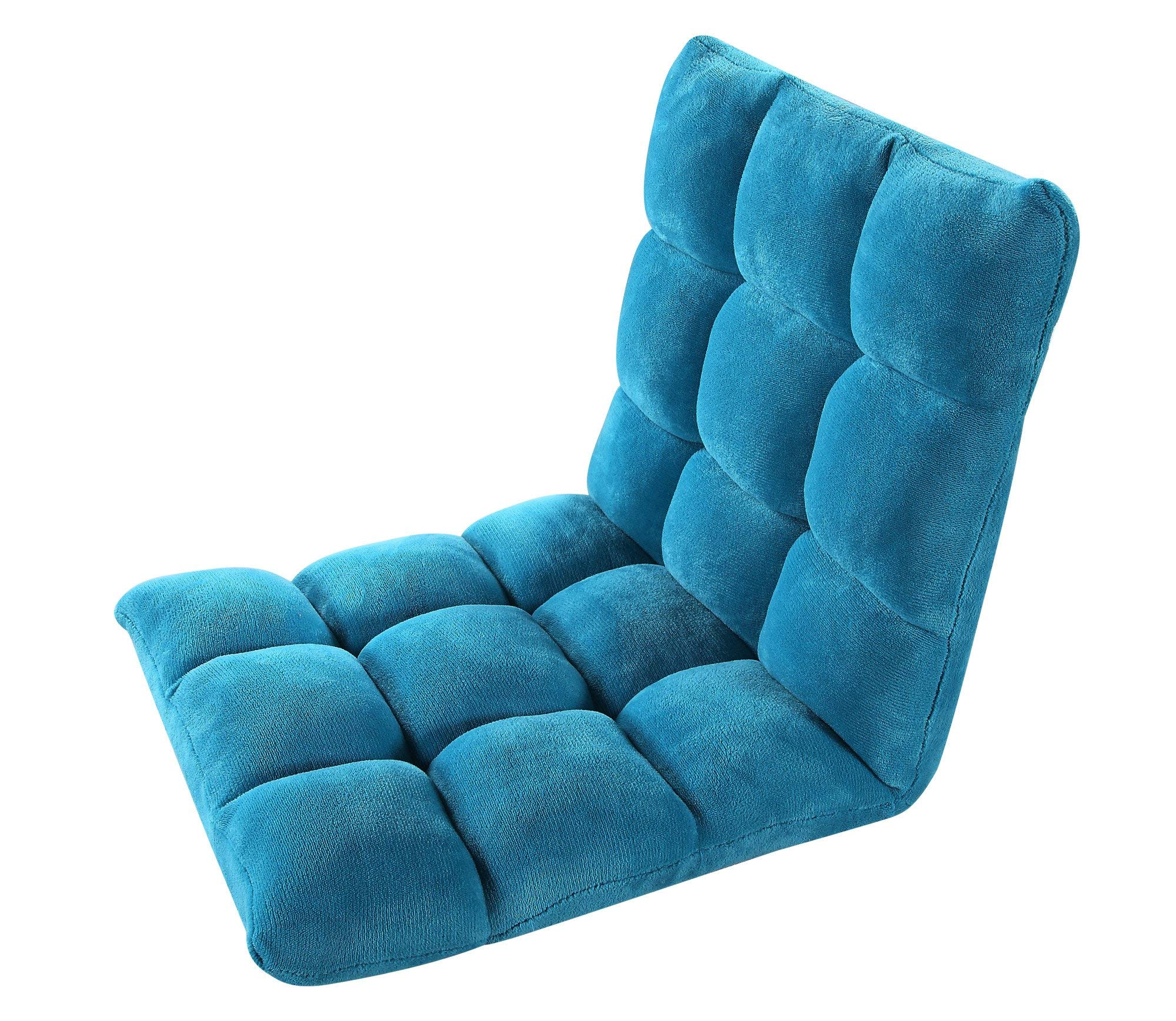 Iconic Home Ergonomic Chair, adjustable, Teal 43.3D x 21.5W x 5.5H in