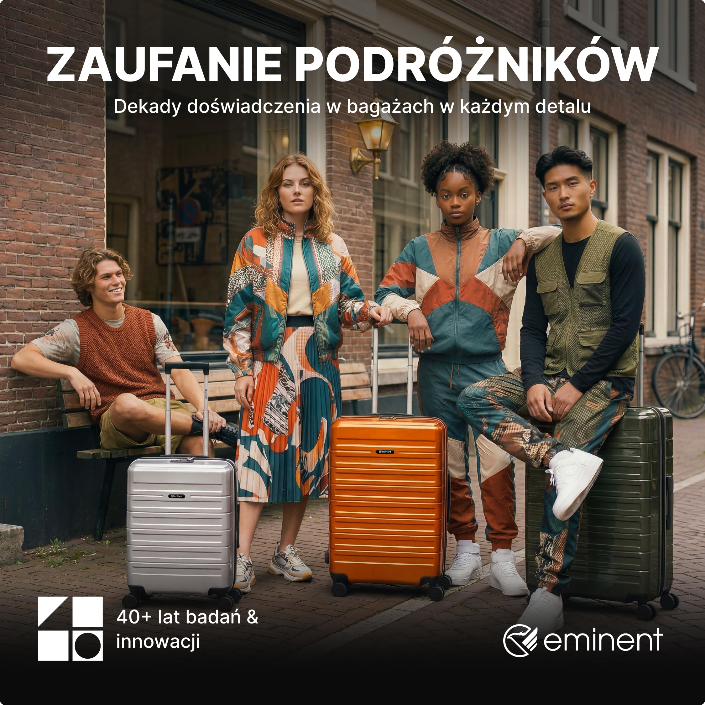 Eminent Voyager Walizka Kabinowa 55x40x20 Twarda, Bagaż Podręczny | Walizka kabinowa, bagaż podręczny, rozszerzana 55x40x20/23, zamek TSA, 4 kółka, 2,7 kg, 39L, poliwęglan, Pomarańczowy