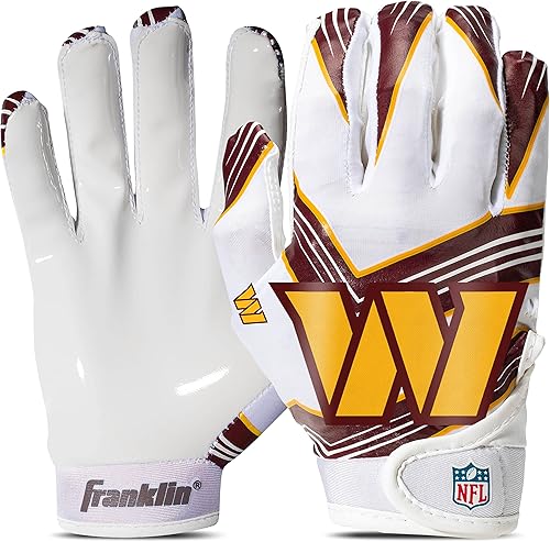 Miniatura 15 de Franklin Sports - Guantes de receptor de fútbol americano juvenil de la NFL, par de guantes de fútbol para niños con logotipos de equipos de la NFL