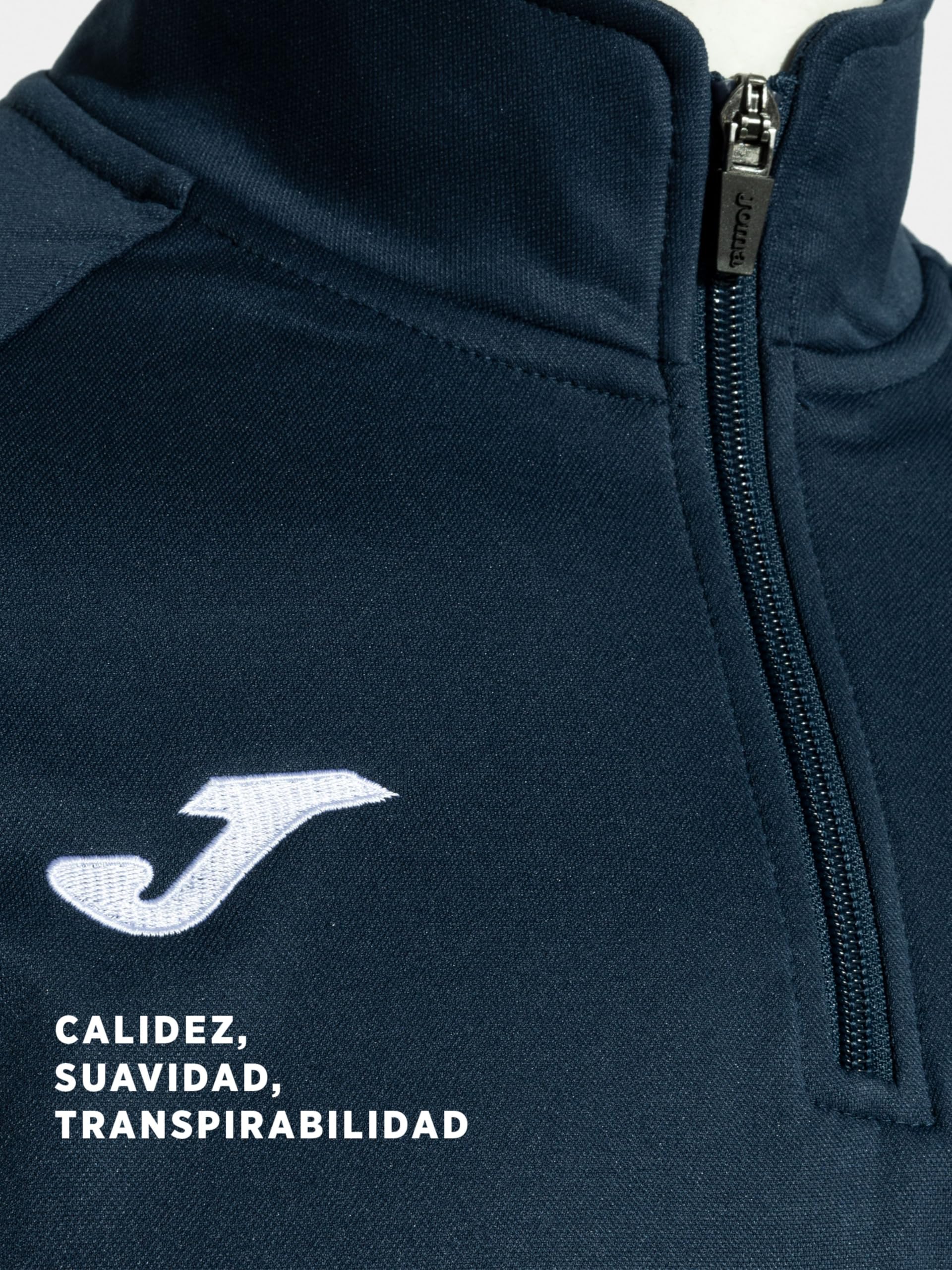 Joma- Sudadera para Hombre , 6XS - 3XL - Cálida y Transpirable, Evita entrada de Frío con Media Cremallera, Bajo y Puños en Rib - Faraón