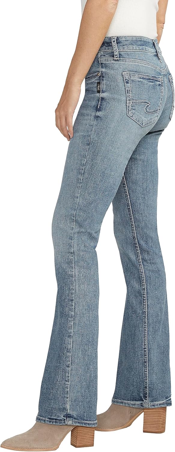 Silver Jeans Co. Women’s Suki Mid Rise Curvy Fit Slim Bootcut Jeans