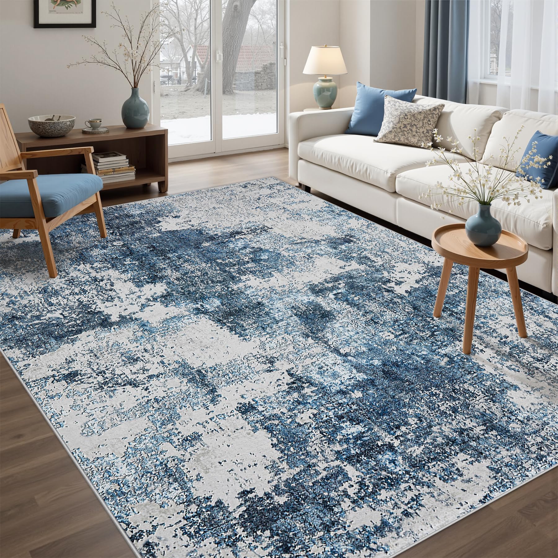 Tosuoka 6X9 Area Rug for Living Room-Blue : Amazon.sg: Home