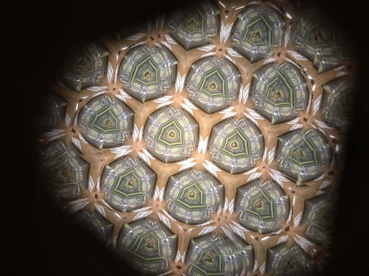 N & J Kaleidoscope Teleidoscope in Teak, 7 Inch Barrel, Laminated Solid Woods Including Padauk, Jalneem and Ebony. Handcrafted in U S A!