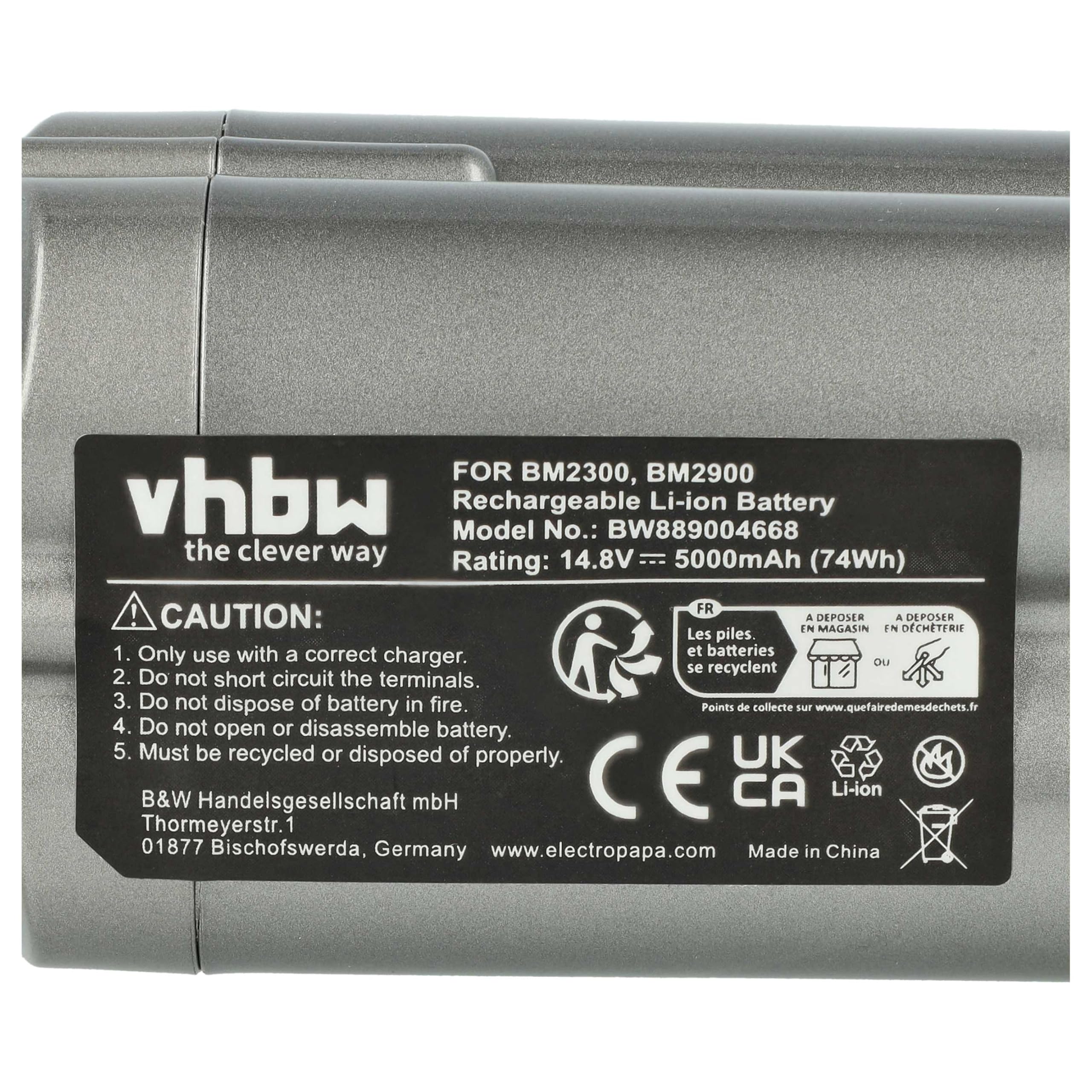 vhbw Ładowarka w zestawie bateria (5000 mAh) kompatybilna z Daiwa weitere Modelle LB150-DH, LB400, MM300, LB300MT, LB270MM, LB300J akumulatory litowo-jonowe