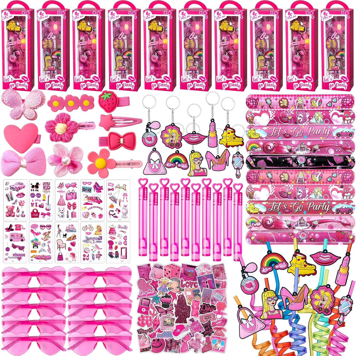 Pink Party Favors Princess Party Supplies Toy Gift Goodie Bag Stuffer Filler Makeup Party Decorations
