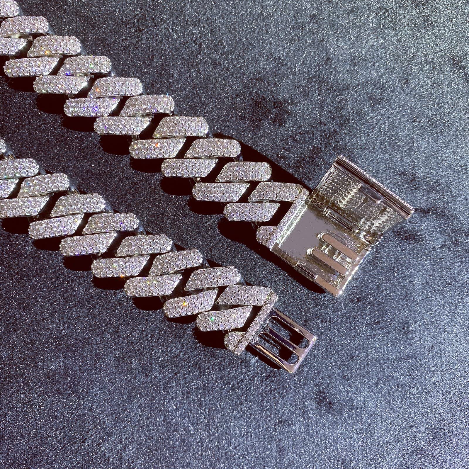 ICEDIAMOND 20MM collar de cadena cubana con recubrimiento glacé Miami/Bling bañado en oro 14k CZ-diamond Full Ice Wide Cuban Heavy Chain/Trend Rap joyería para hombre y mujer