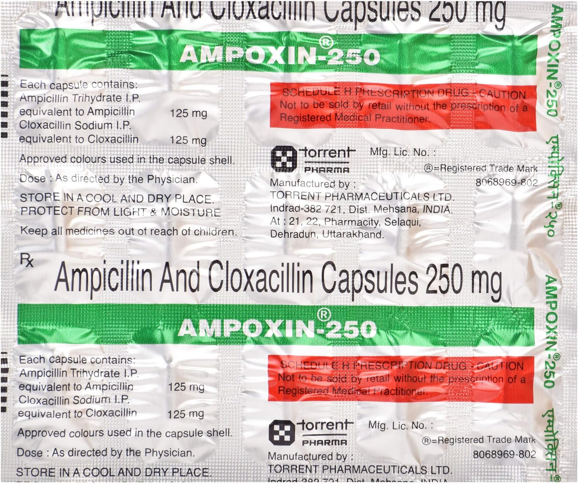 Ampoxin 250 - Strip of 15 Capsules