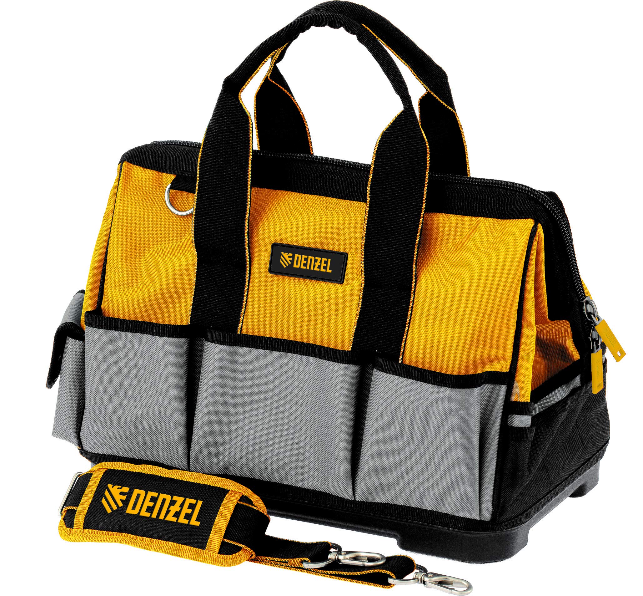 DENZEL Heavy Duty Tool Bag – 26 Pockets, Water-Resistant Tool Organizer with Reinforced Base & Shoulder Strap – Durable Tool Box for Hand Tools, 35x15x50 cm