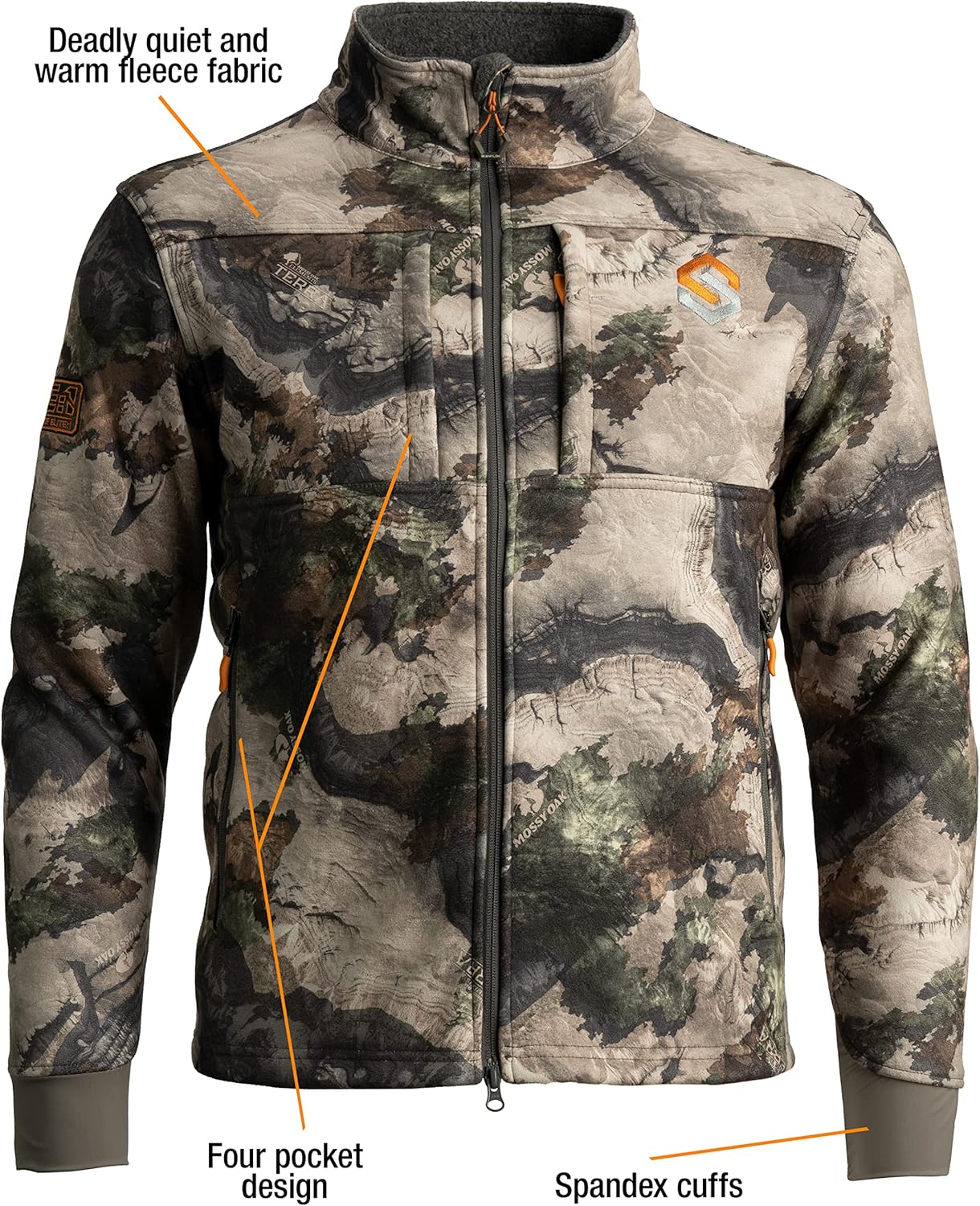 ScentLok BE:1 Voyage Quiet Warm Fleece Bow Hunting Camo Jacket for Men